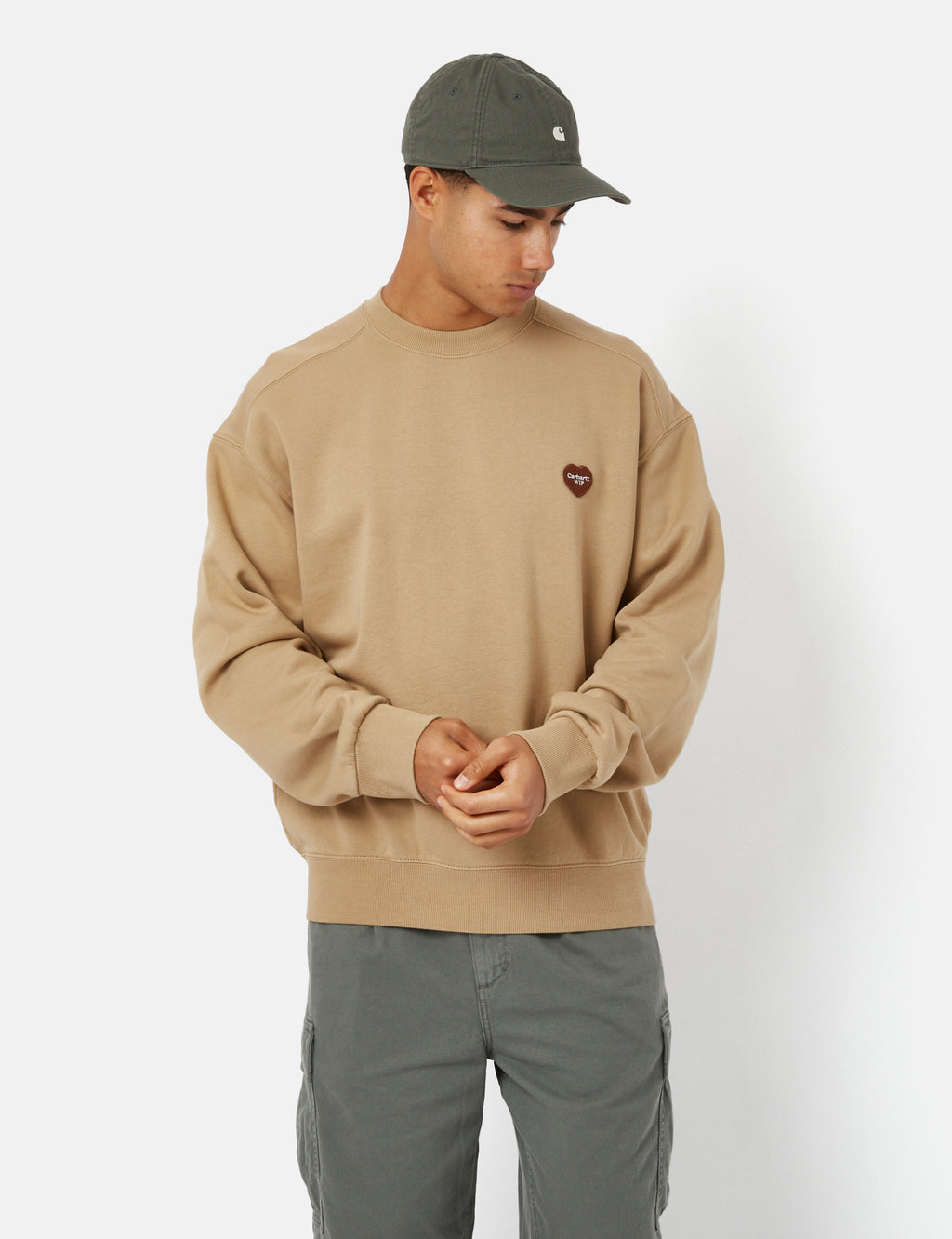 Carhartt-WIP Heart Patch Sweatshirt - Dusty Hamilton Brown I Urban