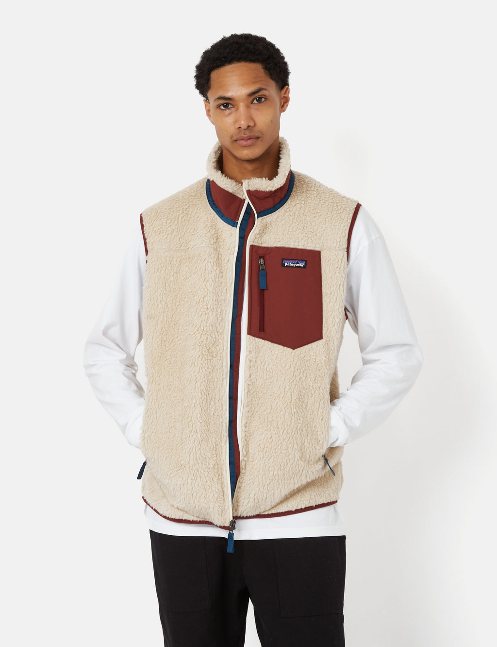 Patagonia Classic Retro-X Vest - Dark Natural/Sequoia Red I Urban