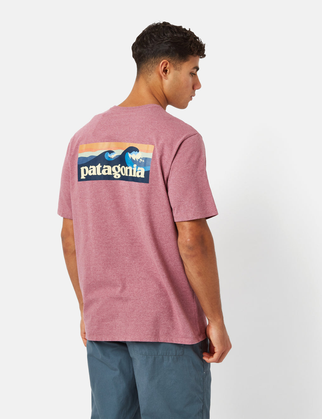 Patagonia Boardshort Logo Pocket TShirt Evening Mauve I Urban Excess