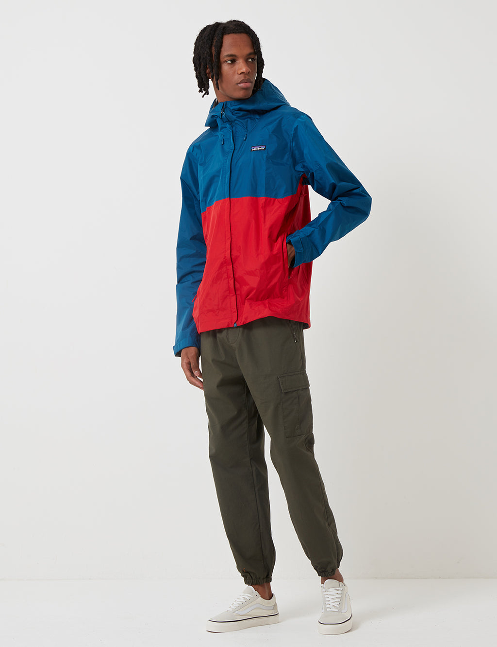 Patagonia Torrentshell Jacket Big Sur Blue Fire Red