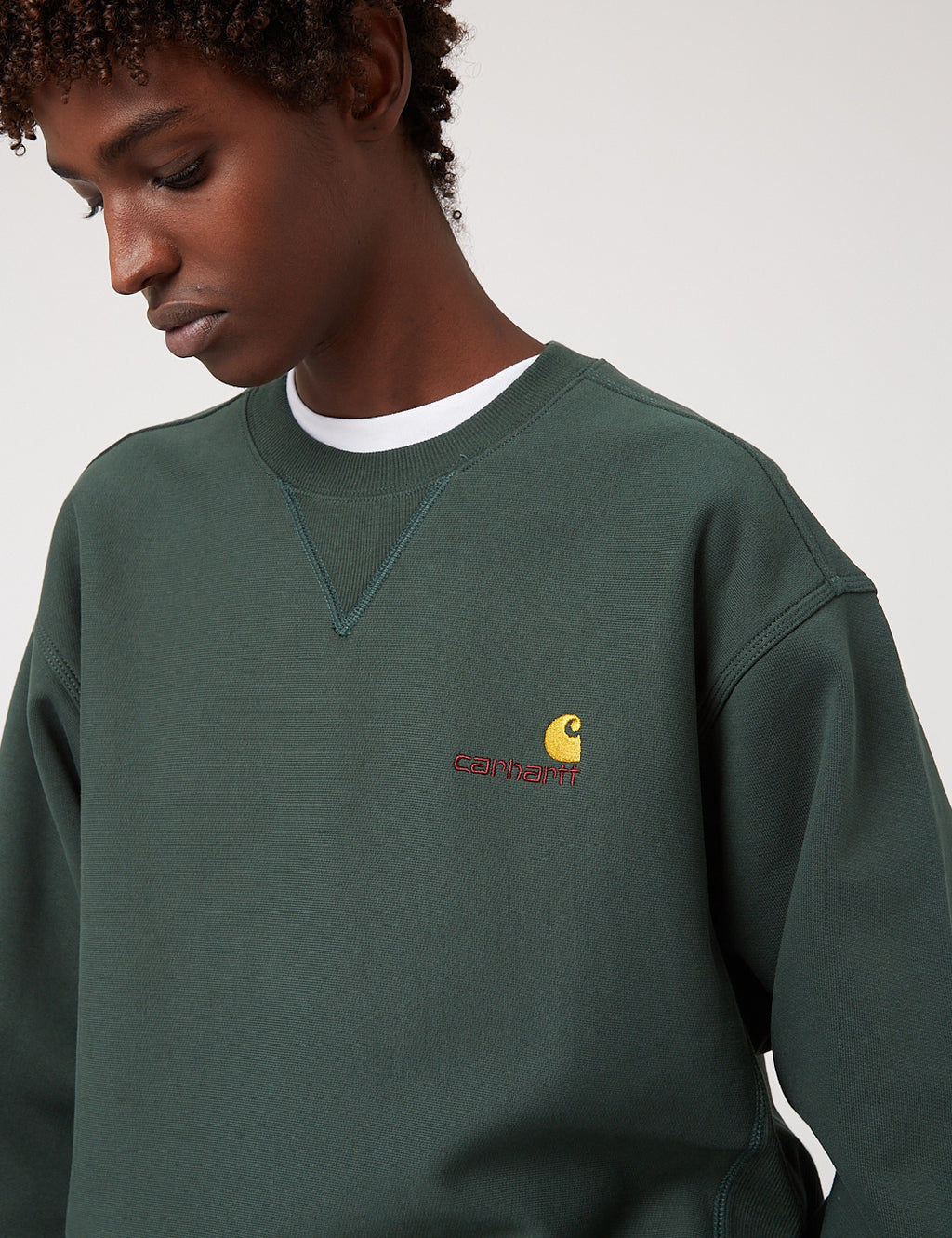 Carhartt WIP American Script Sweatshirt Grove Green I URBAN EXCESS