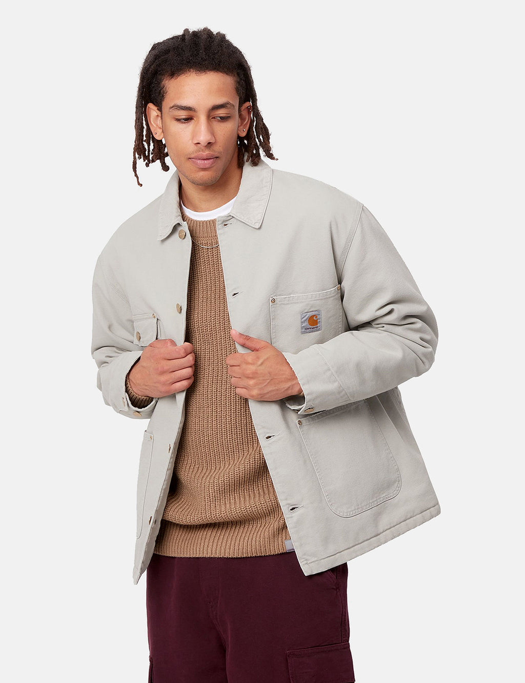 Carhartt wip michigan chore 2025 coat in oats rigid