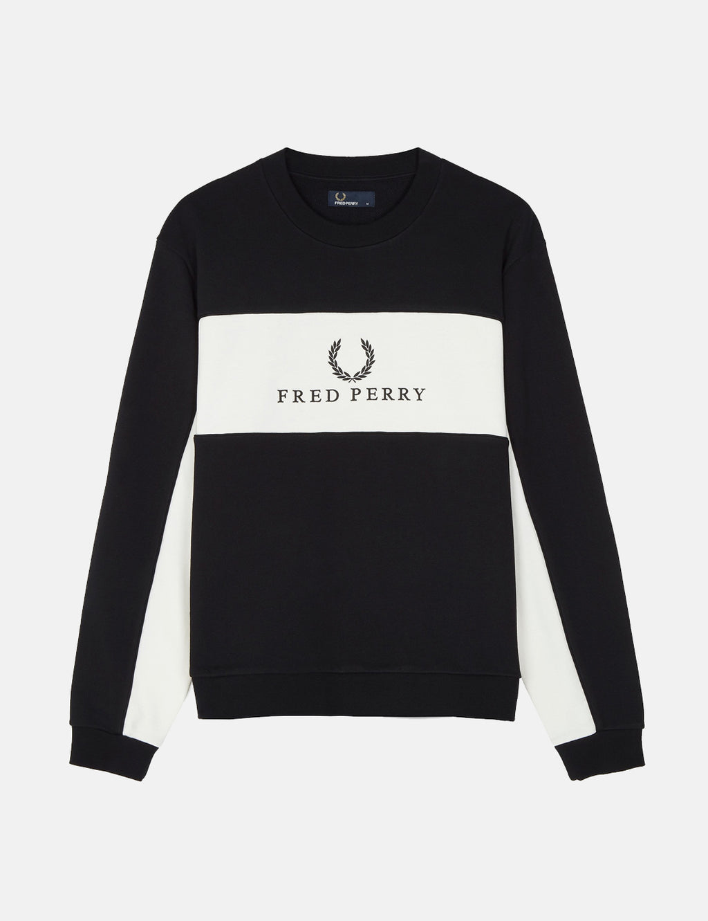 フレッドペリーパネルパイプスウェットシャツ-ブラック|URBAN