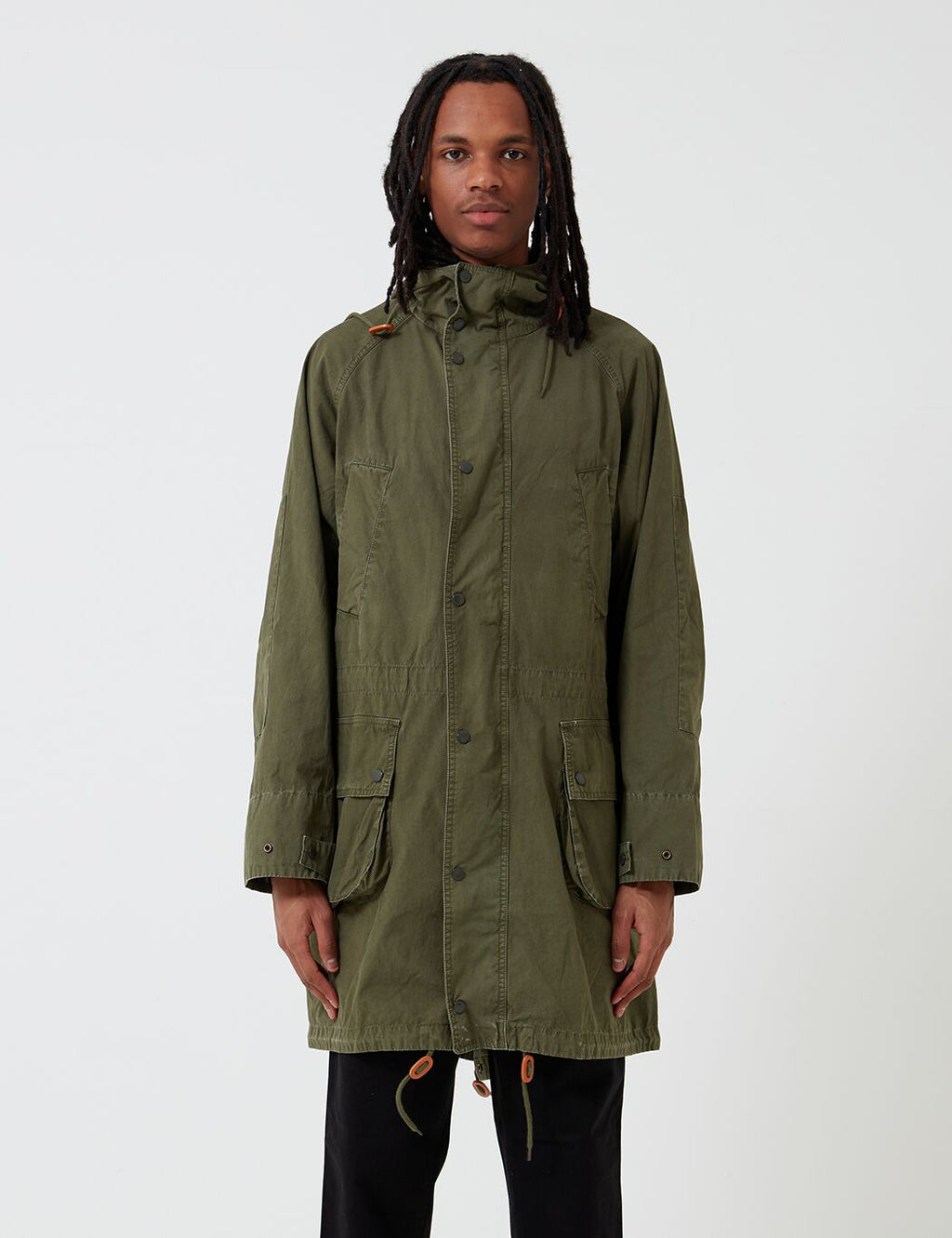 Barbour x Engineered Garments Washed HighlandParka-オリーブ