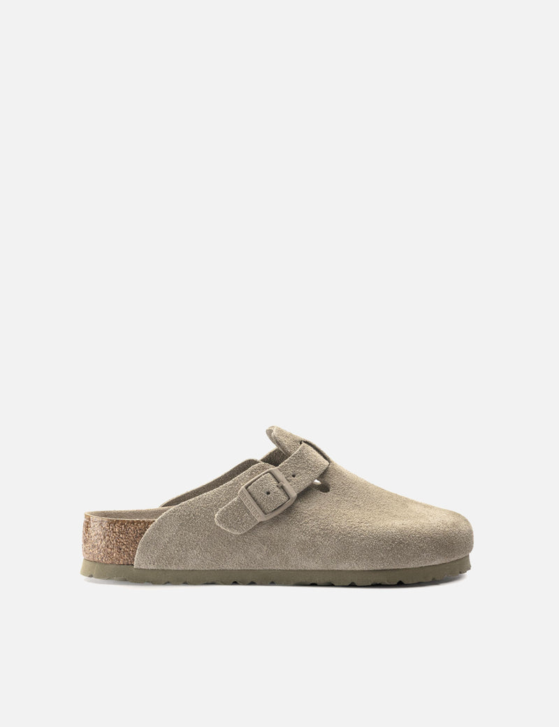 Birkenstock Boston Clogs Soft Foot Bed (Regular) - Faded Khaki