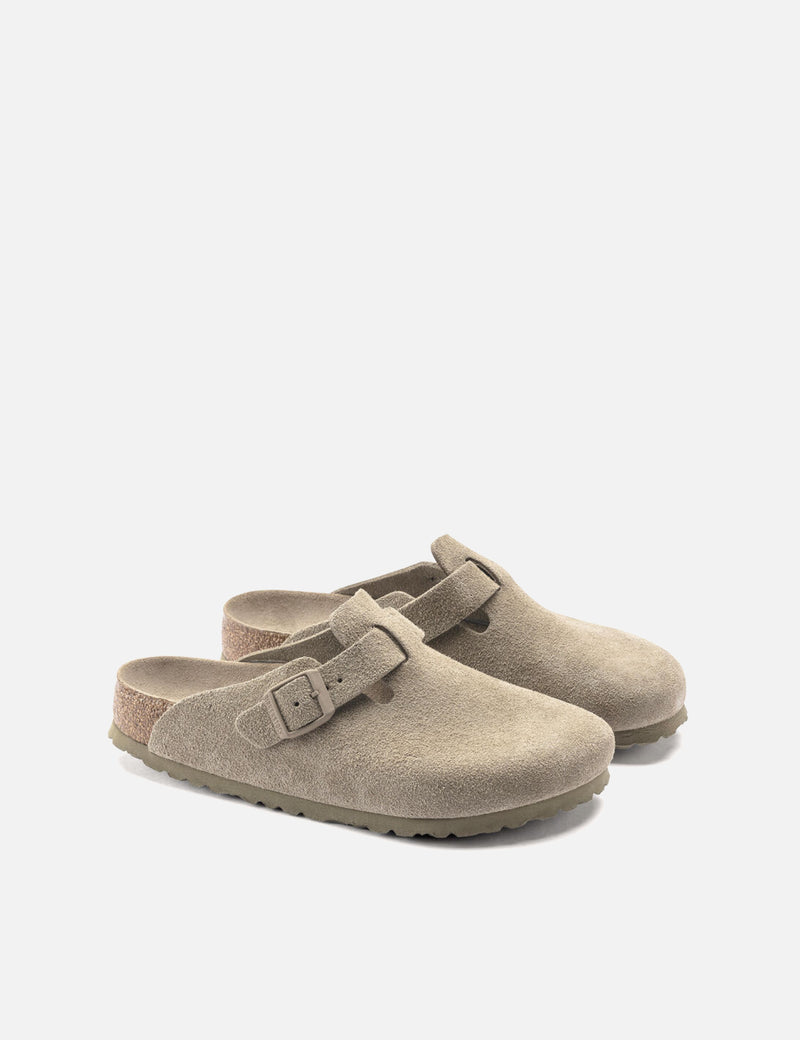 Birkenstock Boston Clogs Soft Foot Bed (Regular) - Faded Khaki