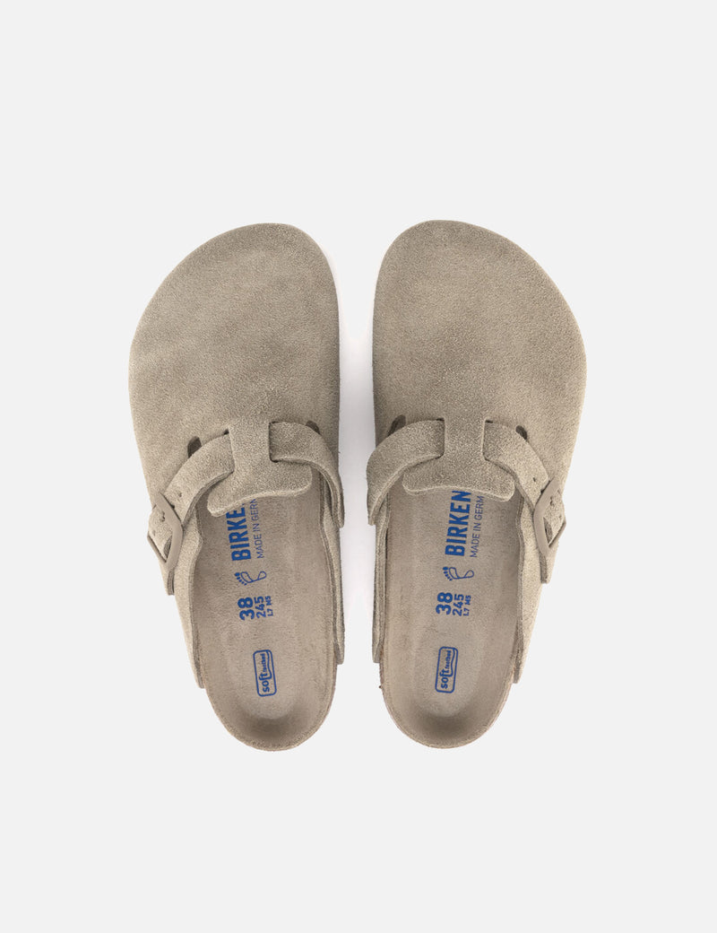 Birkenstock Womens Boston Suede (Narrow) - Faded Khaki