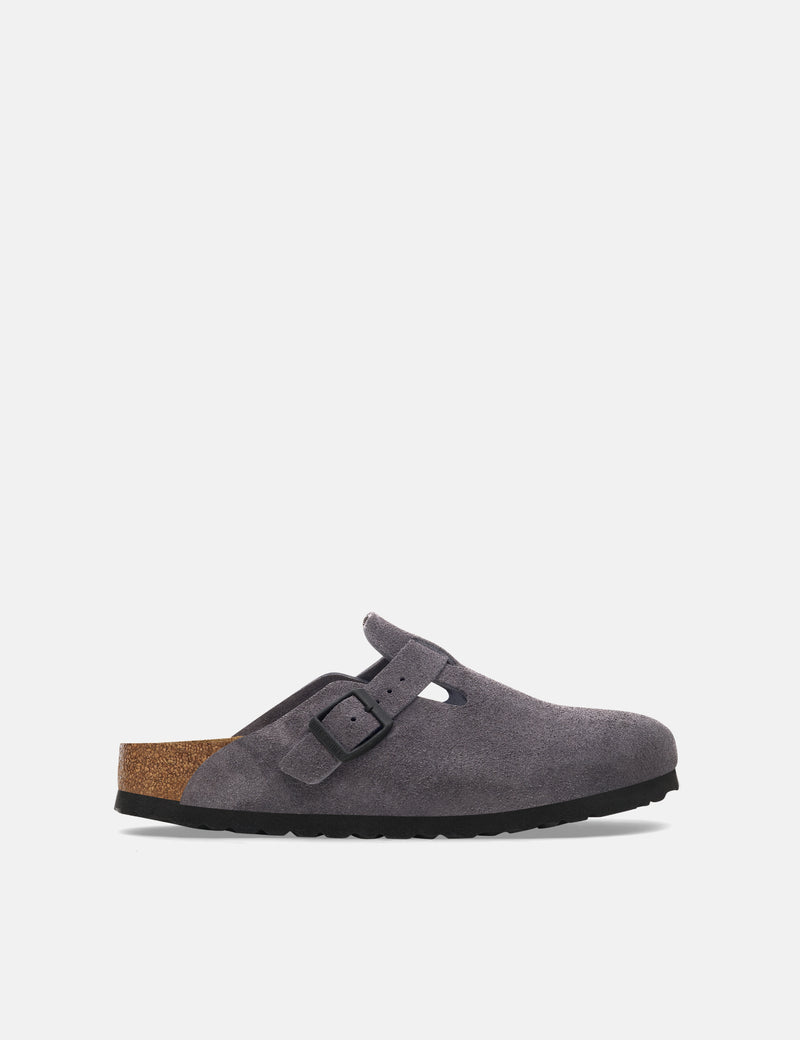 Birkenstock Boston Clogs LEVE Velvet Grey