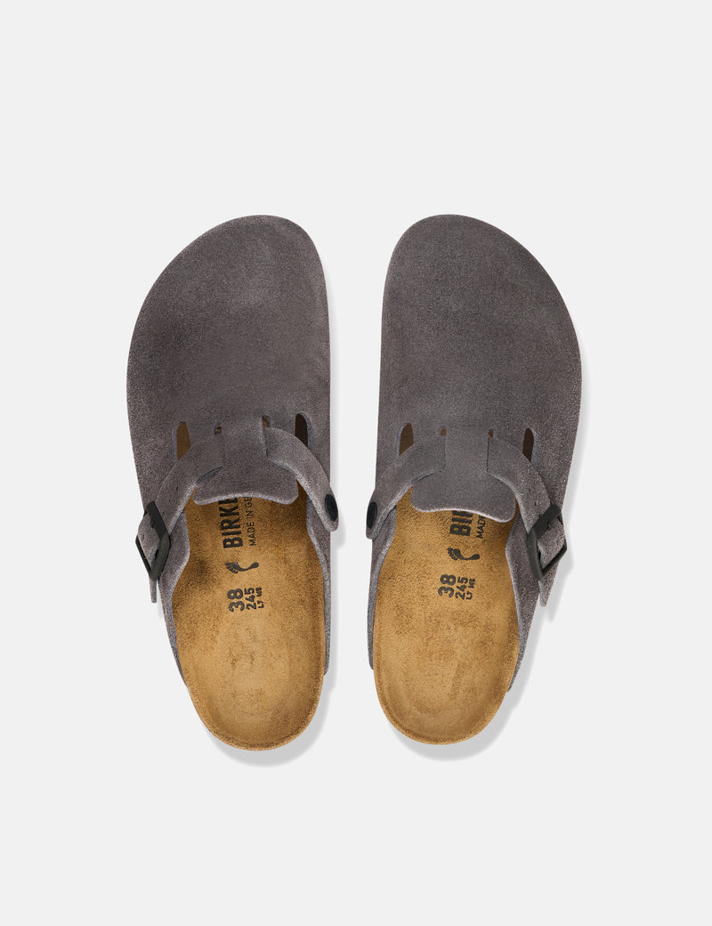 Birkenstock Boston Clogs LEVE Velvet Grey