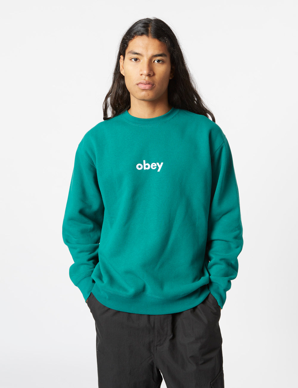 Obey Lowercase Sweatshirt Adventure Green Urban Excess. URBAN EXCESS