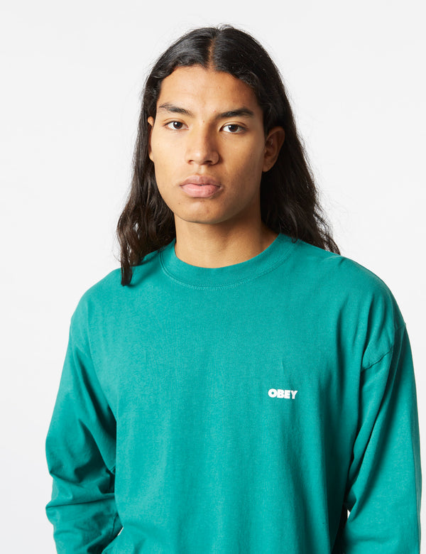 Obey Bold 3 Long Sleeve T-Shirt - Adventure Green