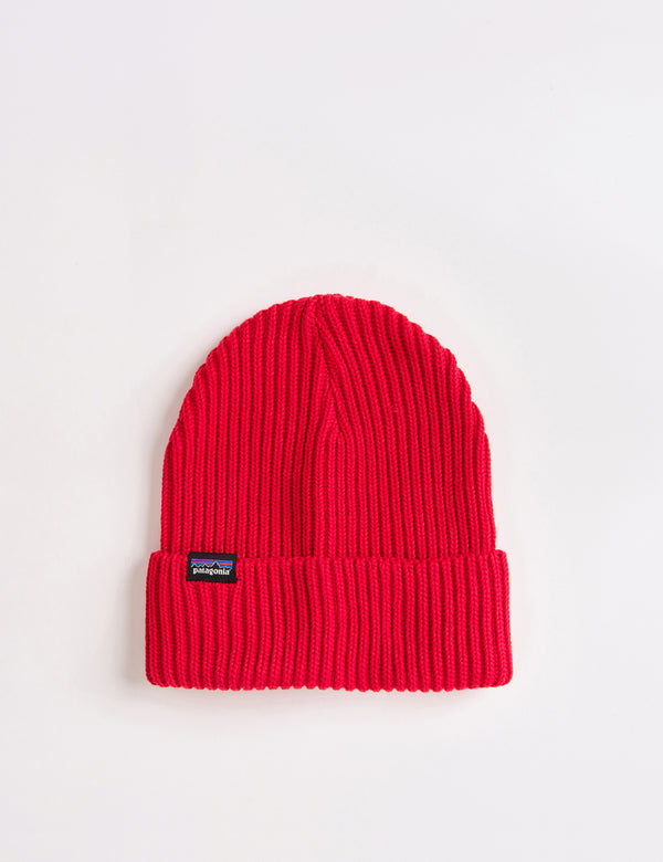 Patagonia Fishermans Rolled Beanie Hat - Touring Red