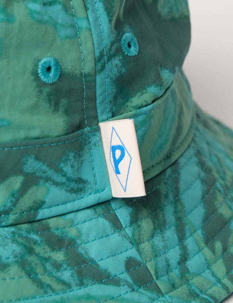 Patagonia Wavefarer Water People Banner Bucket Hat - Conifer Green