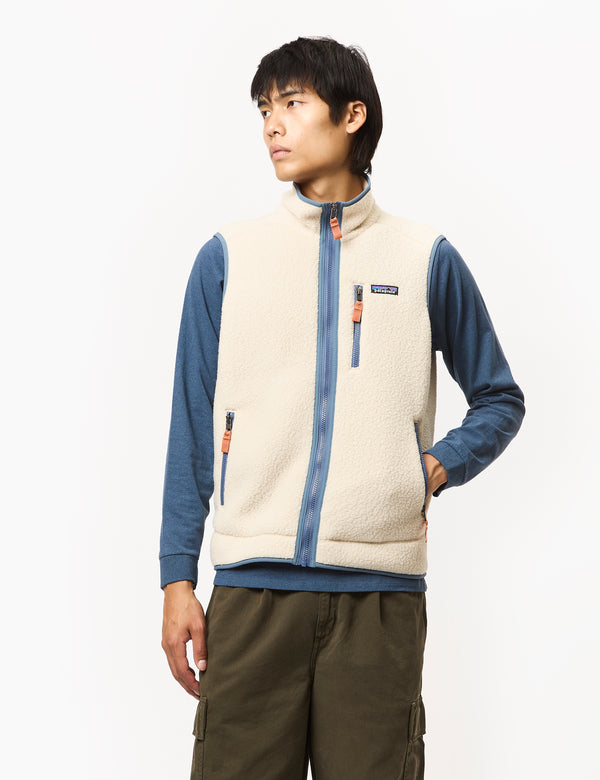 Patagonia Retro Retro Pile Vest - Dark Natural/Utility Blue