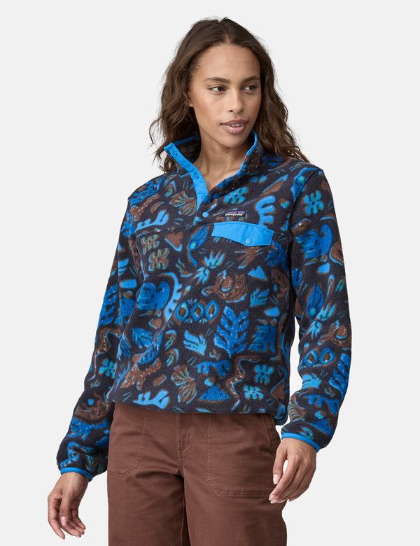 Patagonia Women's LW Synch Snap-T Across Oceans Pullover - Pitch Blue