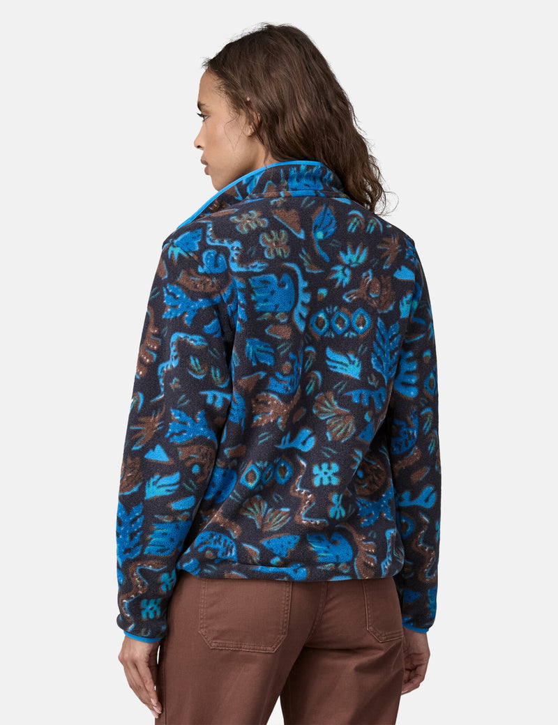 Patagonia Women's LW Synch Snap-T Across Oceans Pullover - Pitch Blue