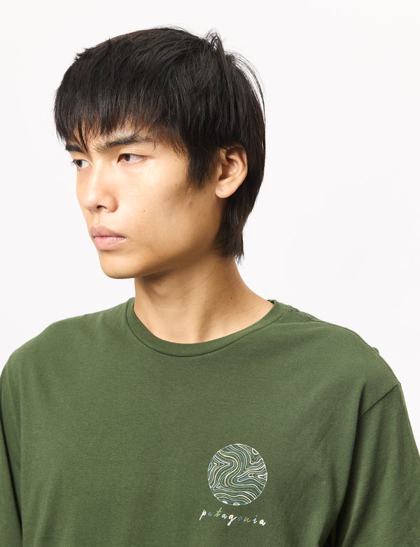 Patagonia CTA Earth Currents Organic T-Shirt - Torrey Pine Green