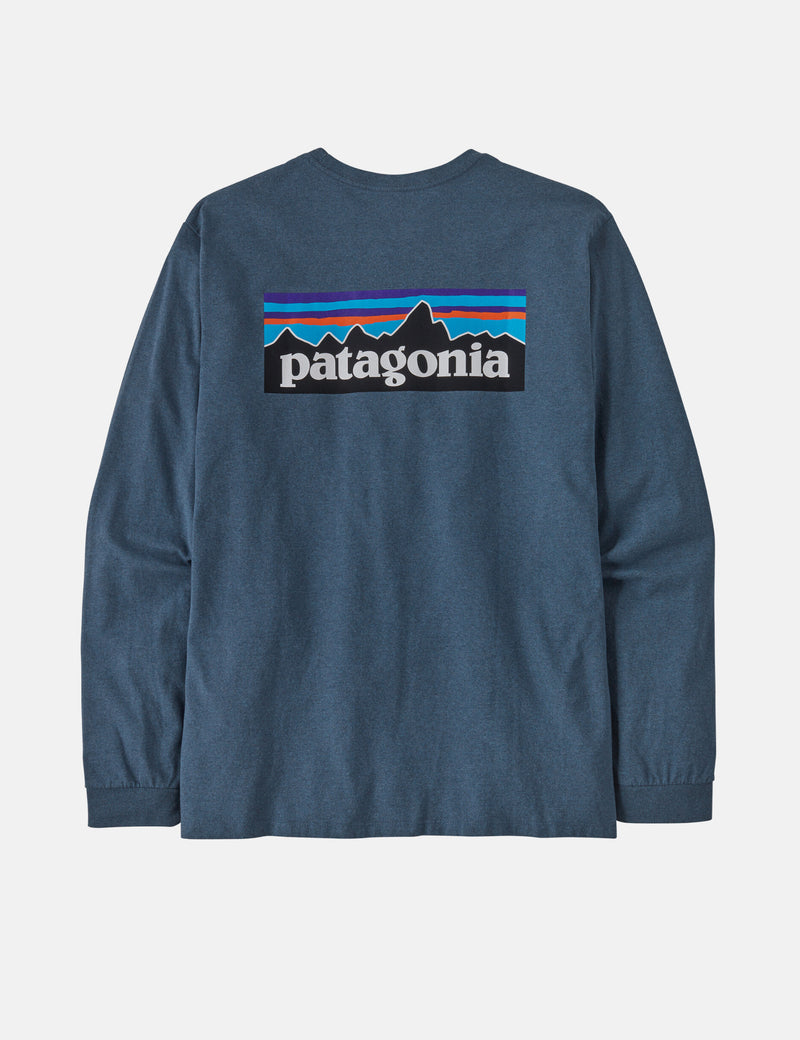 Patagonia Long Sleeve P-6 Logo Responsibili-Tee T-Shirt - Utility Blue