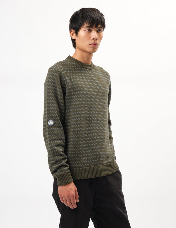 Patagonia Fisherman Stitch Wool-Blend Sweater - Pine Green