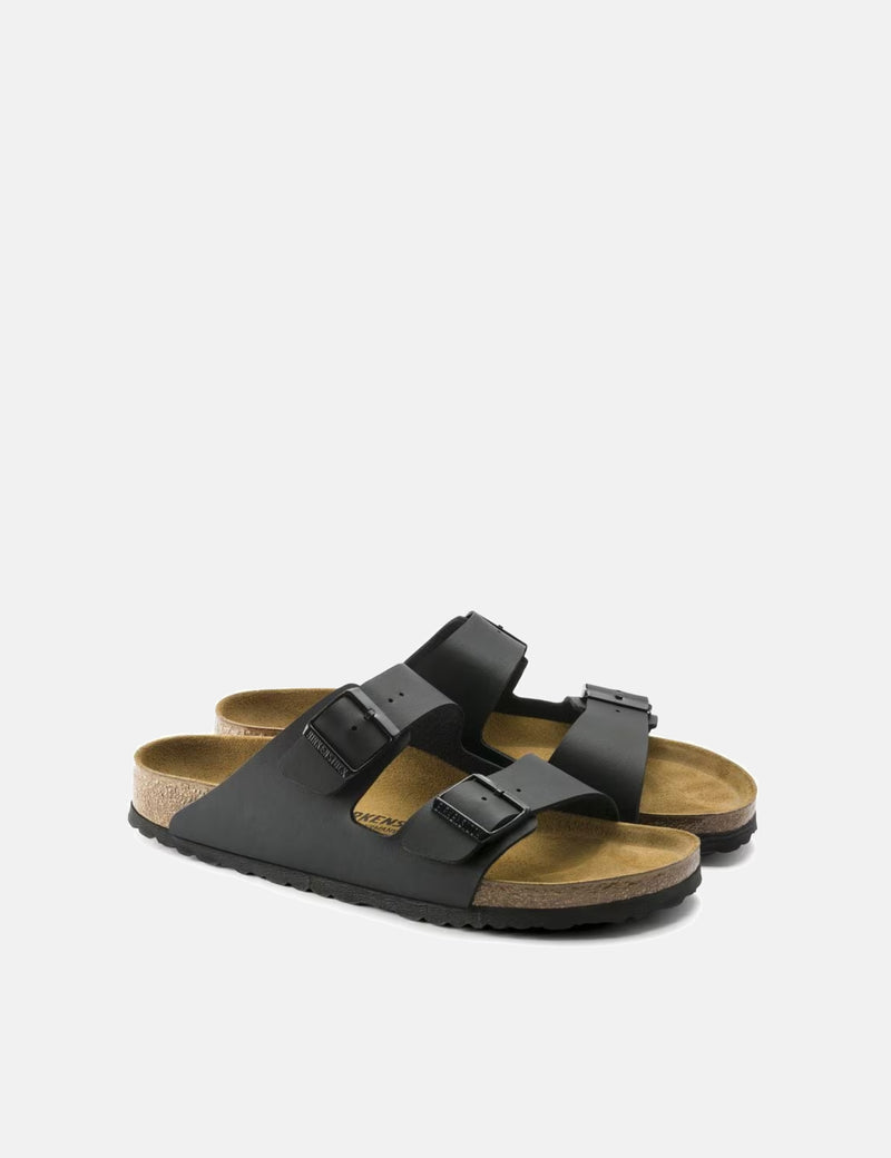 Birkenstock Arizona Sandals Soft Foot Bed Birko-Flor - Black