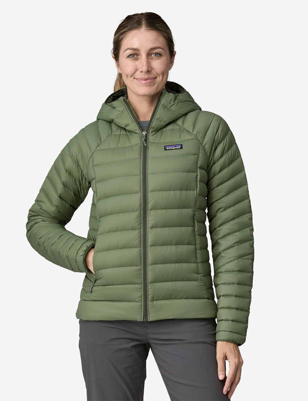 Patagonia women's down sweater hoody beryl green best sale