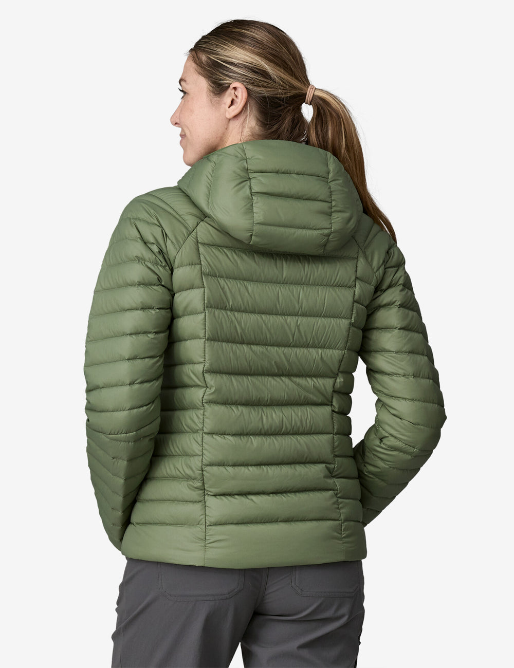 Patagonia women's down sweater hoody arbor green best sale