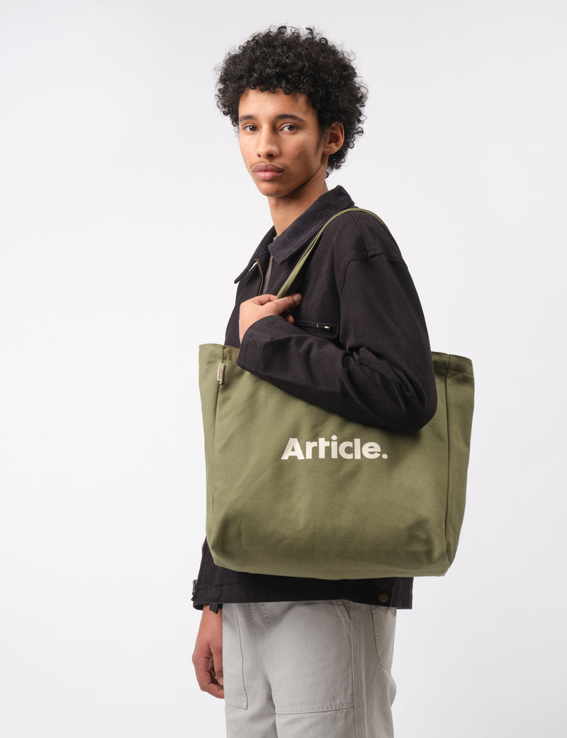 Article Organic Heavy Canvas Tote Bag - Olive Green