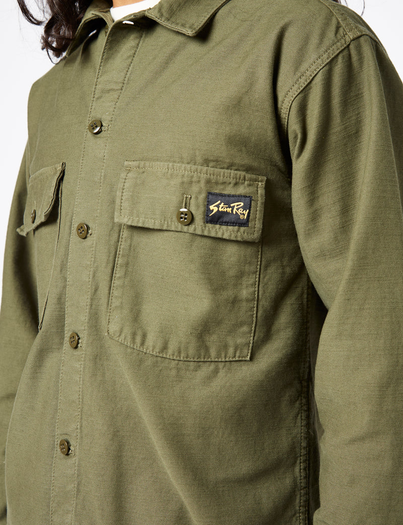 Stan Ray CPO Shirt (Sateen) - Olive Green