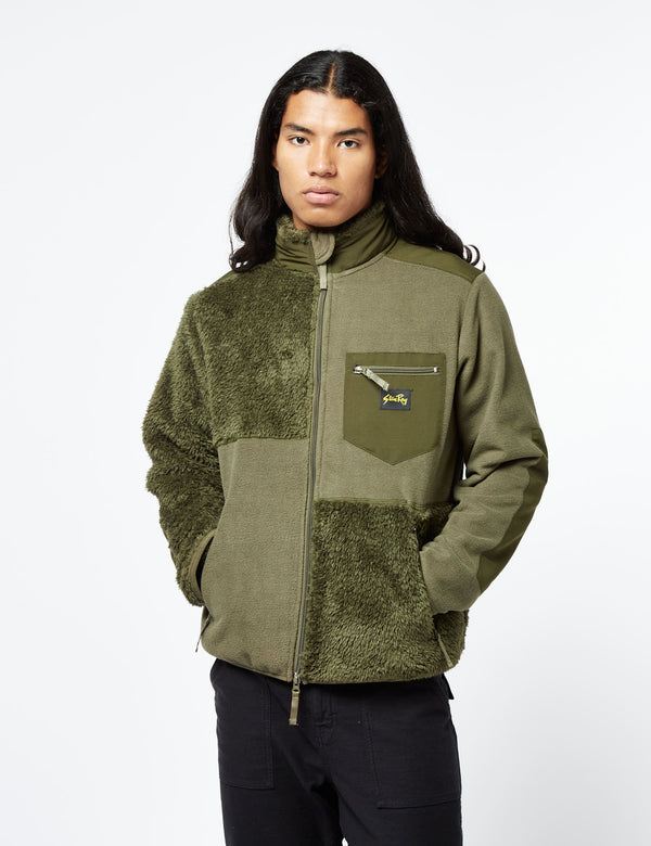 Stan Ray Patchwork Fleece Jacket - Olive Green