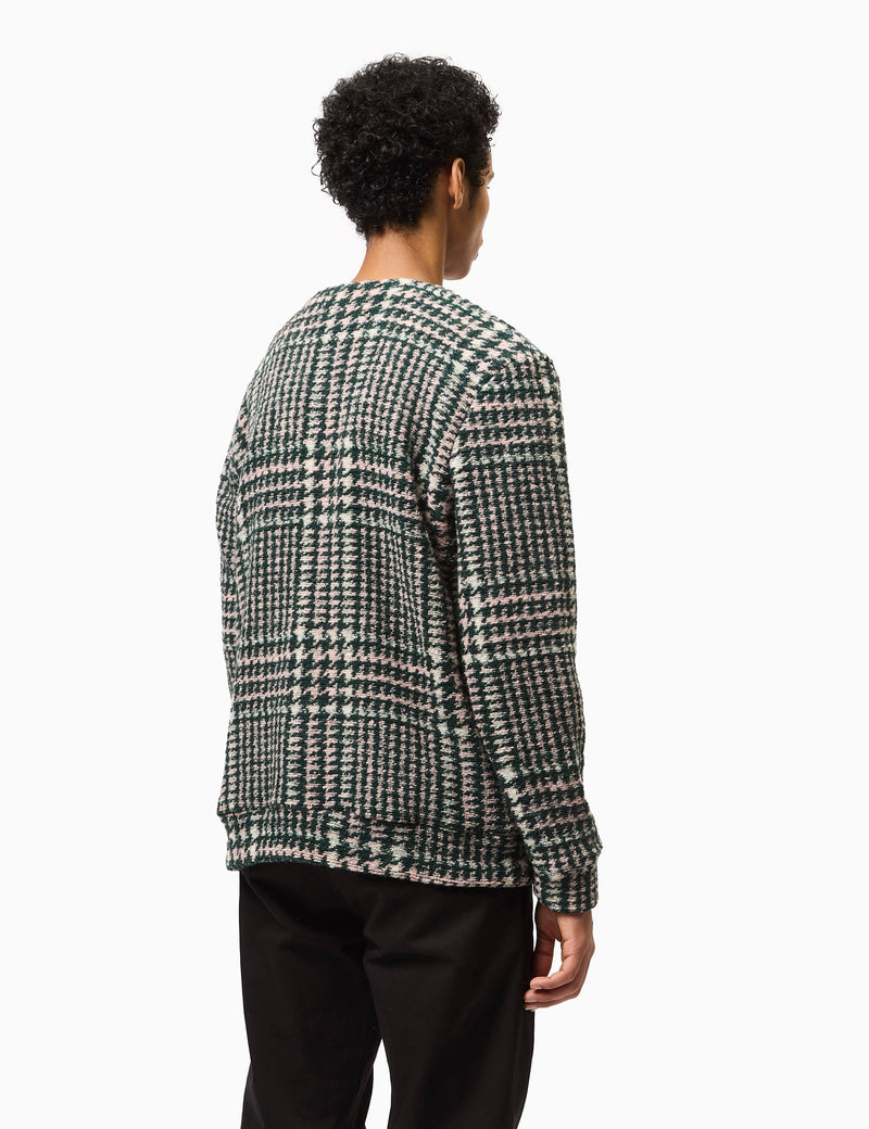 Portuguese Flannel Gales Cardigan - Green/Rose