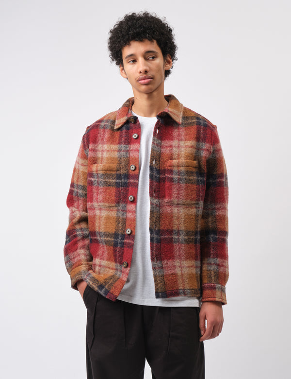 Portuguese Flannel Parker Overshirt - Bordeaux