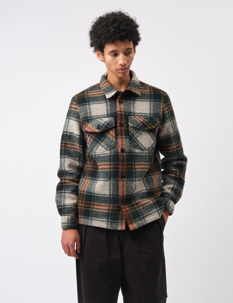 Portuguese Flannel Gauli Overshirt - Forest Green