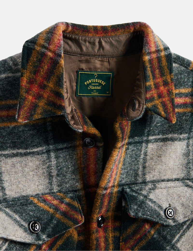 Portuguese Flannel Gauli Overshirt - Forest Green