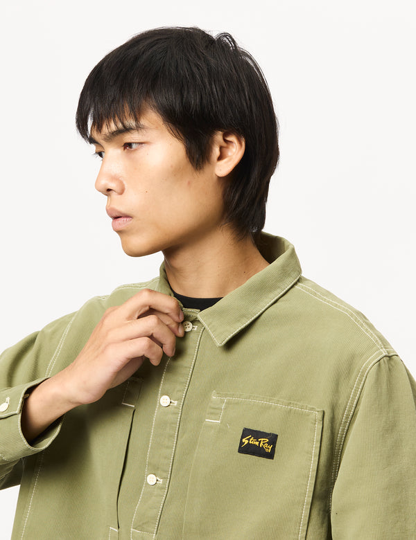 Stan Ray Painters Pop Over Shirt (Bedford Cord) - Olive Green