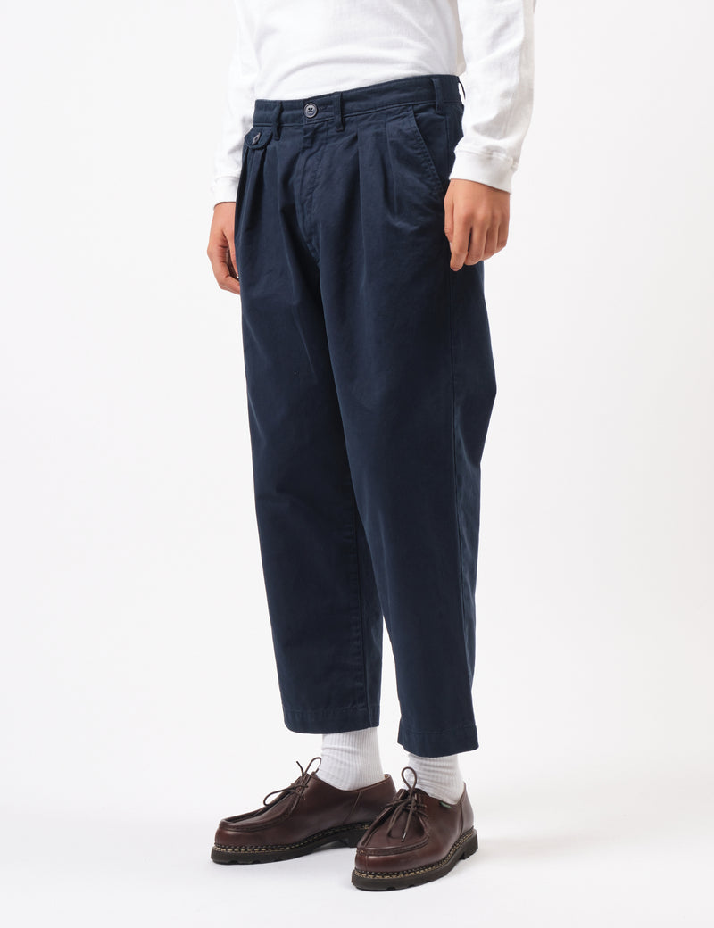 Bhode Two Pleat Pant - Midnight Navy Blue