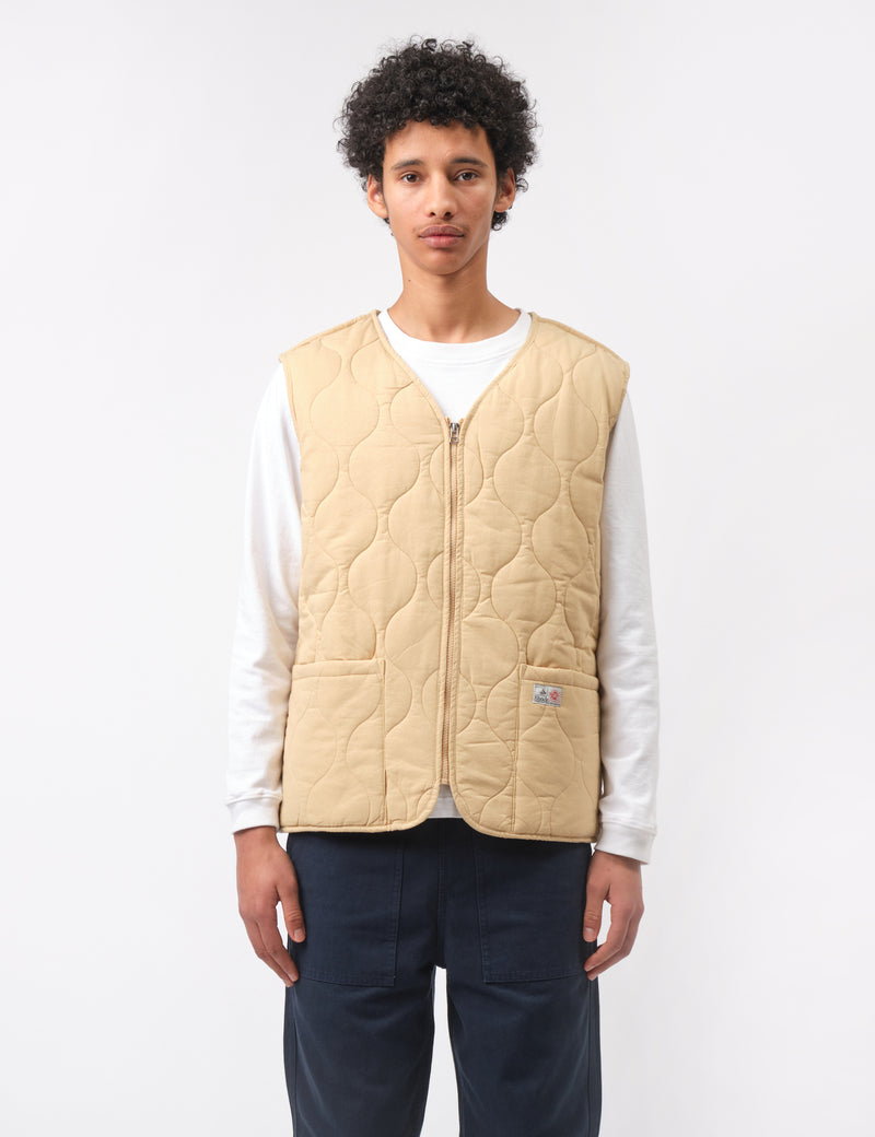 Bhode Quilted Zip Gilet - Parchment