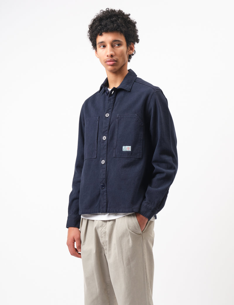 Bhode Map Pocket Overshirt Twill - Night Sky Blue