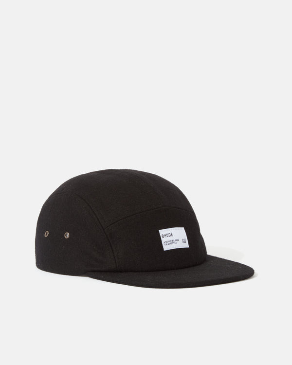 Bhode 5-Panel Cap (Wool) - Black