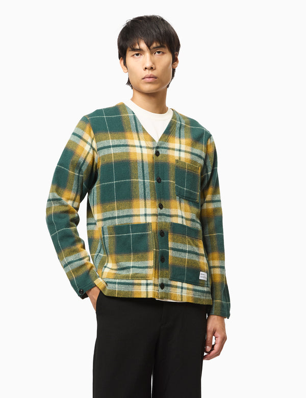 Bhode Japan Cardigan (Plaid) - Green