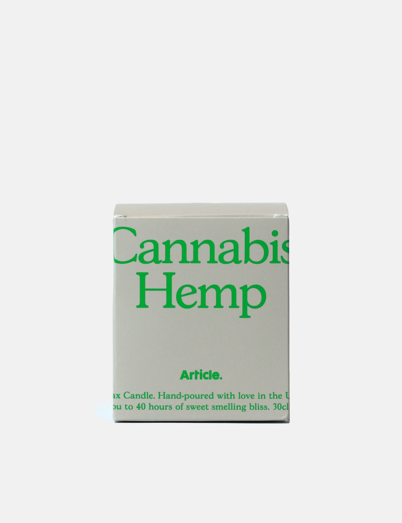 Article. Soy Candle UK Hand Poured - Cannabis Hemp