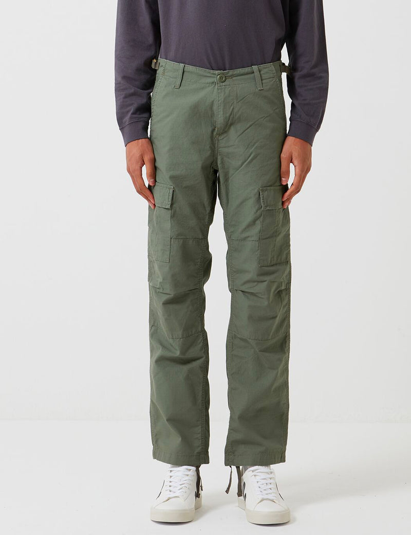 Carhartt-WIP Aviation Pant - Dollar Green Rinsed