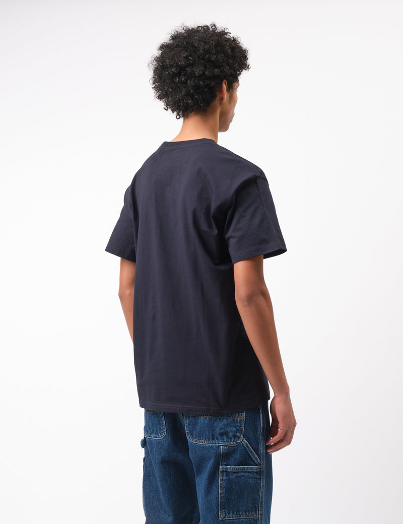 T-Shirt Carhartt-WIP Chase - Bleu Marine Foncé/Or