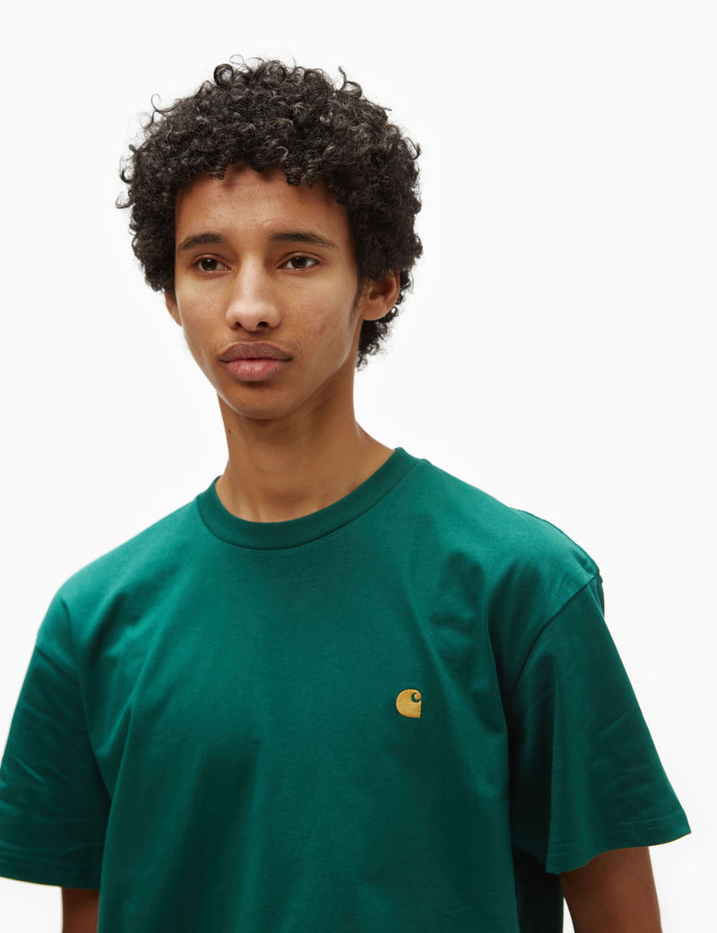 Carhartt-WIP Chase T-Shirt (Loose) - Chervil Green/Gold