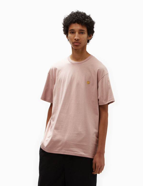 Carhartt-WIP Chase T-Shirt (Loose) - Glassy Pink/Gold