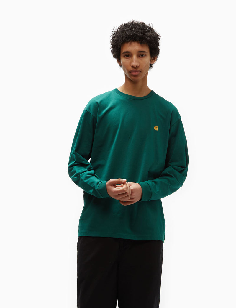 Carhartt-WIP Long Sleeve Chase T-Shirt (Loose) - Chervil Green