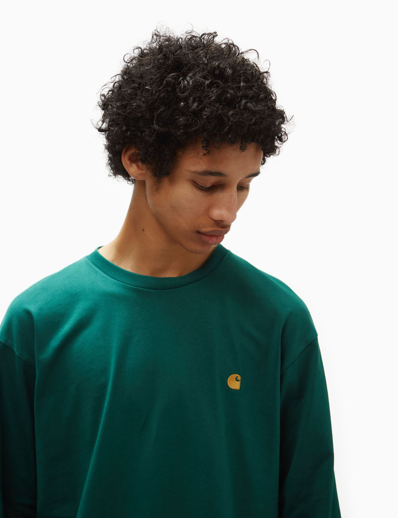 Carhartt-WIP Long Sleeve Chase T-Shirt (Loose) - Chervil Green