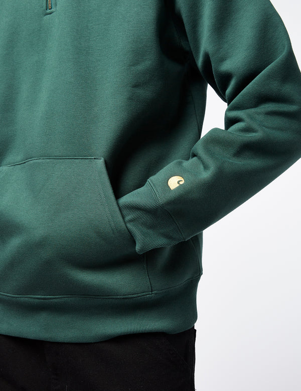 Carhartt-WIP Chase Neck Zip Sweatshirt - Discovery Green