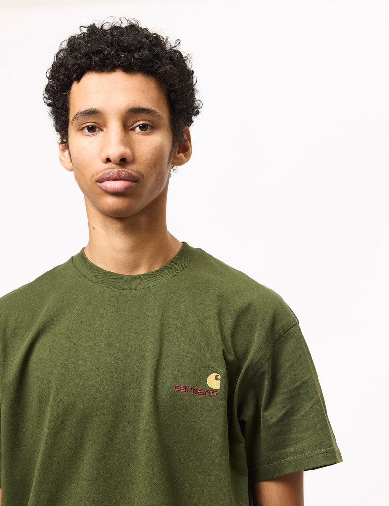 Carhartt WIP American Script T-Shirt (Loose) - Tarragon Green