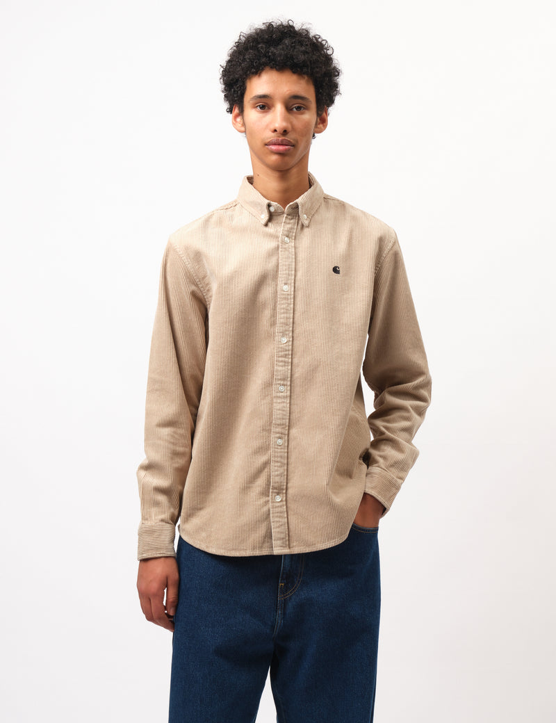 Carhartt WIP Madison Cord Shirt - Wall/Black