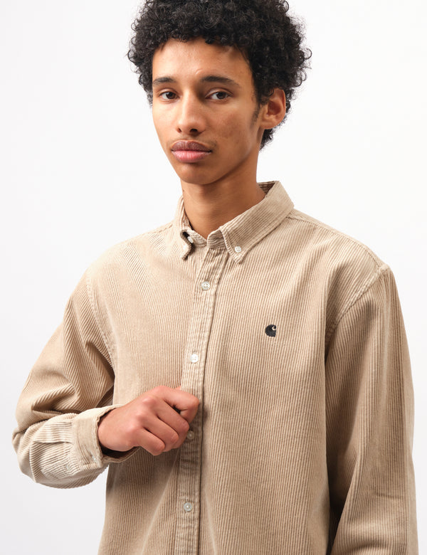 Carhartt WIP Madison Cord Shirt - Wall/Black